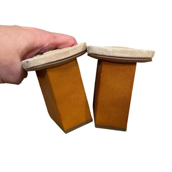 Steve Madden Isobell Honey Heeled Sandal Size 12 Tan Suede Minimal Neutral - Picture 7 of 11